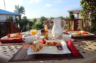 Dining on Veranda 16 Breakfast Chabil Mar Belize Resort