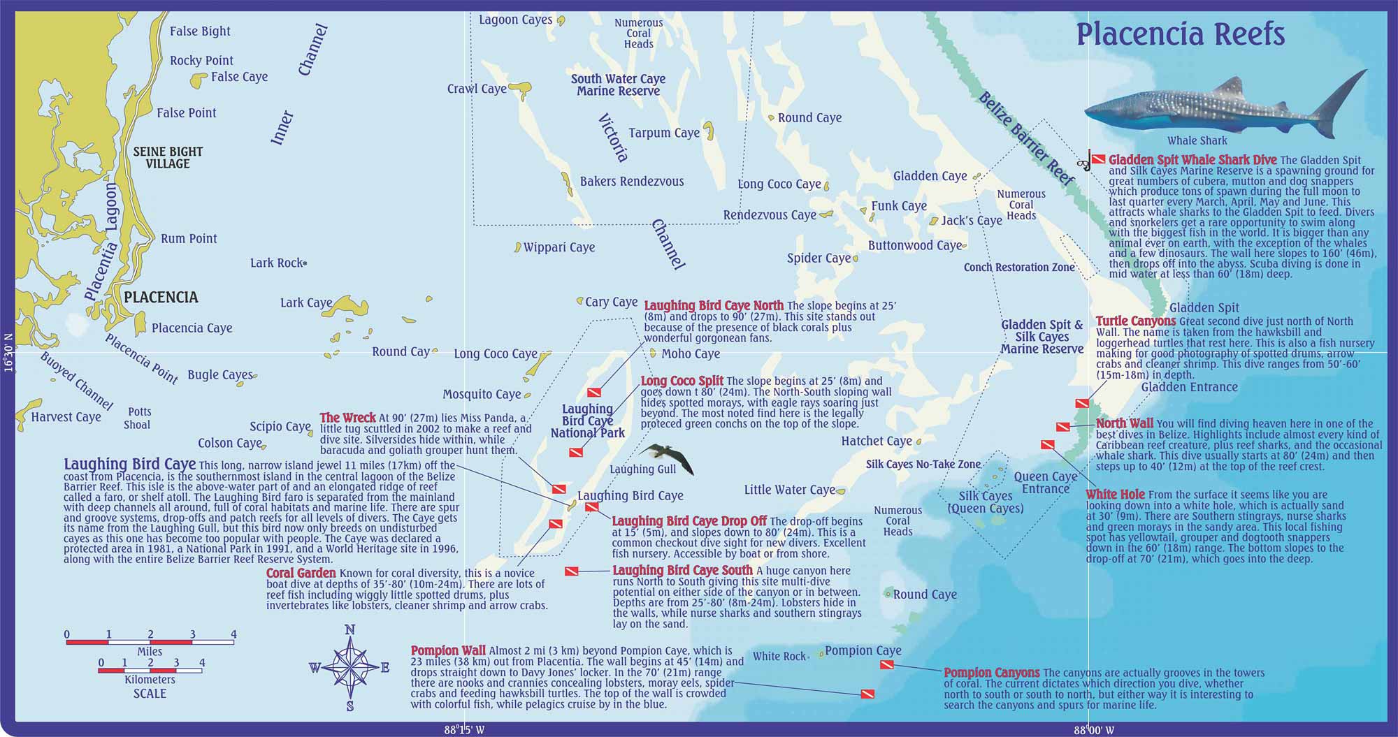 Map Dive Placencia