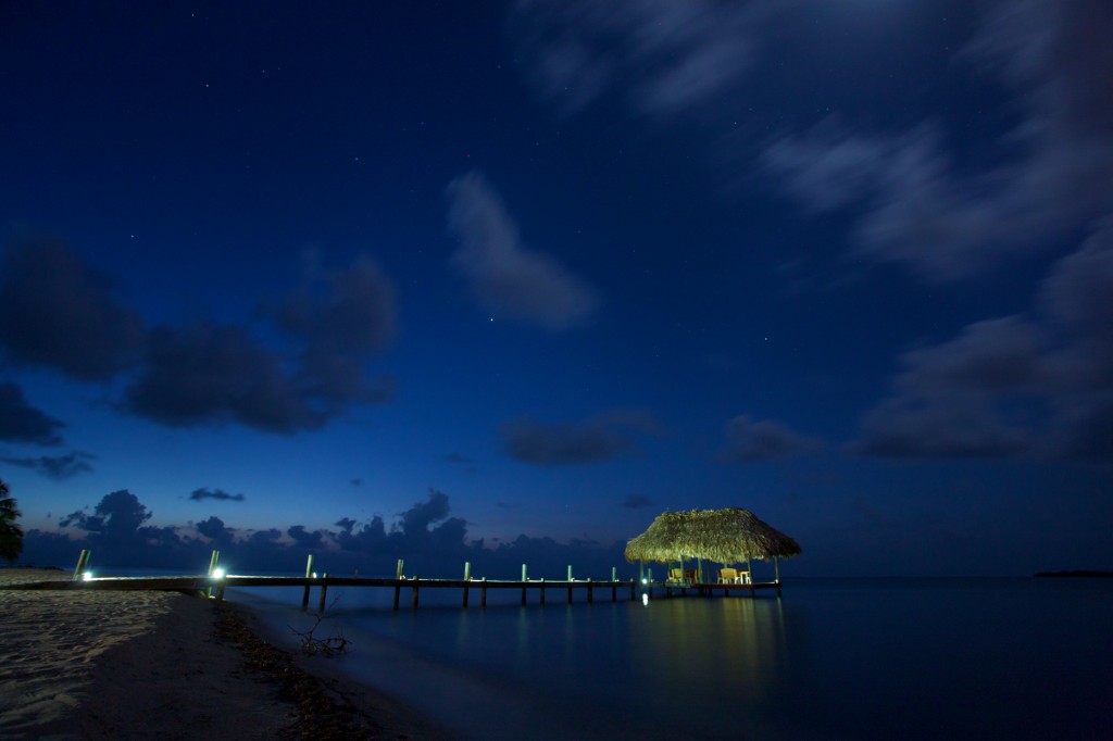 Chabil Mar Belize Resort Night Scene Pier and Stars