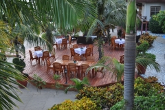 Even Dining is among the flora and beach at Al Fresco Cafe Mar by the Sea