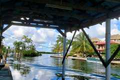 The Placencia Lagoon is located on the west side of the Peninsula